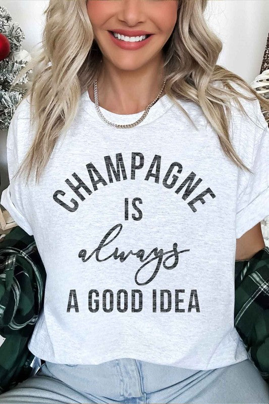 
                      
                        CHAMPAGNE IS ALWAYS A GOOD IDEA OVERSIZED TEE
                      
                    