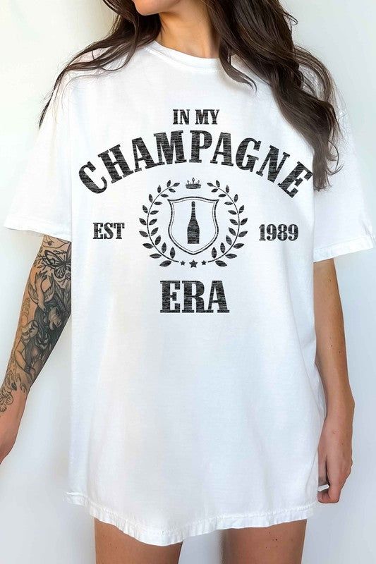 IN MY CHAMPAGNE ERA OVERSIZED GRAPHIC TEE