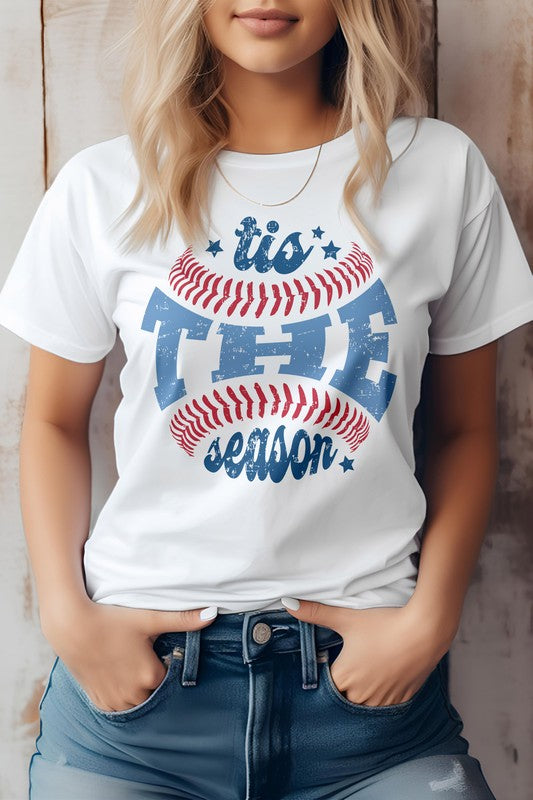 
                      
                        Tis The Season, Baseball Graphic Tee
                      
                    