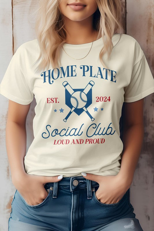 
                      
                        Home Plate, Social Club, Baseball Graphic Tee
                      
                    