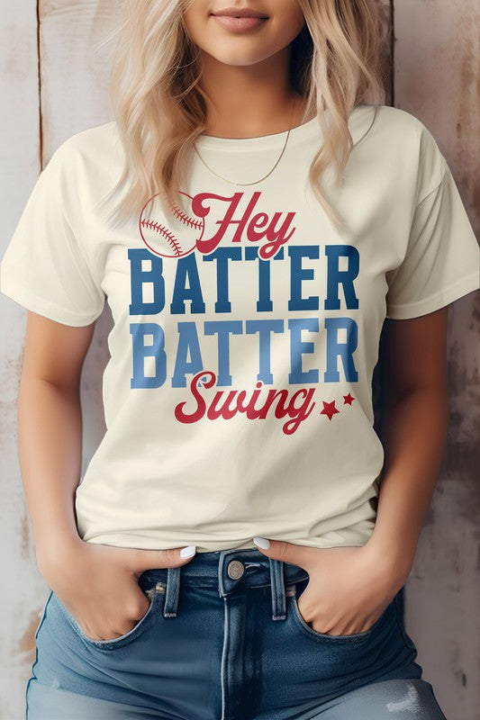 
                      
                        Hey Batter Batter Swing, Baseball Graphic Tee
                      
                    