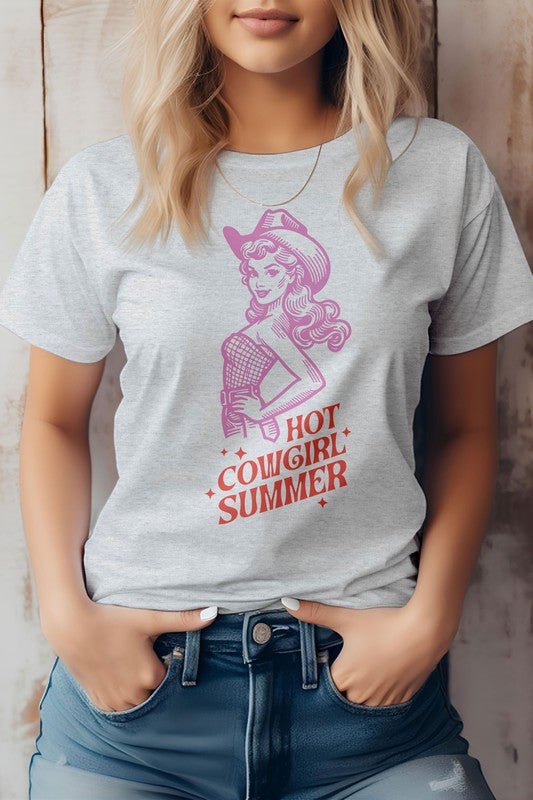 
                      
                        Hot Cowgirl Summer, Retro Western Graphic Tee
                      
                    