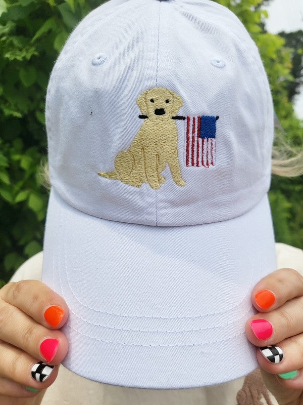 USA Dog Embroidered Hat