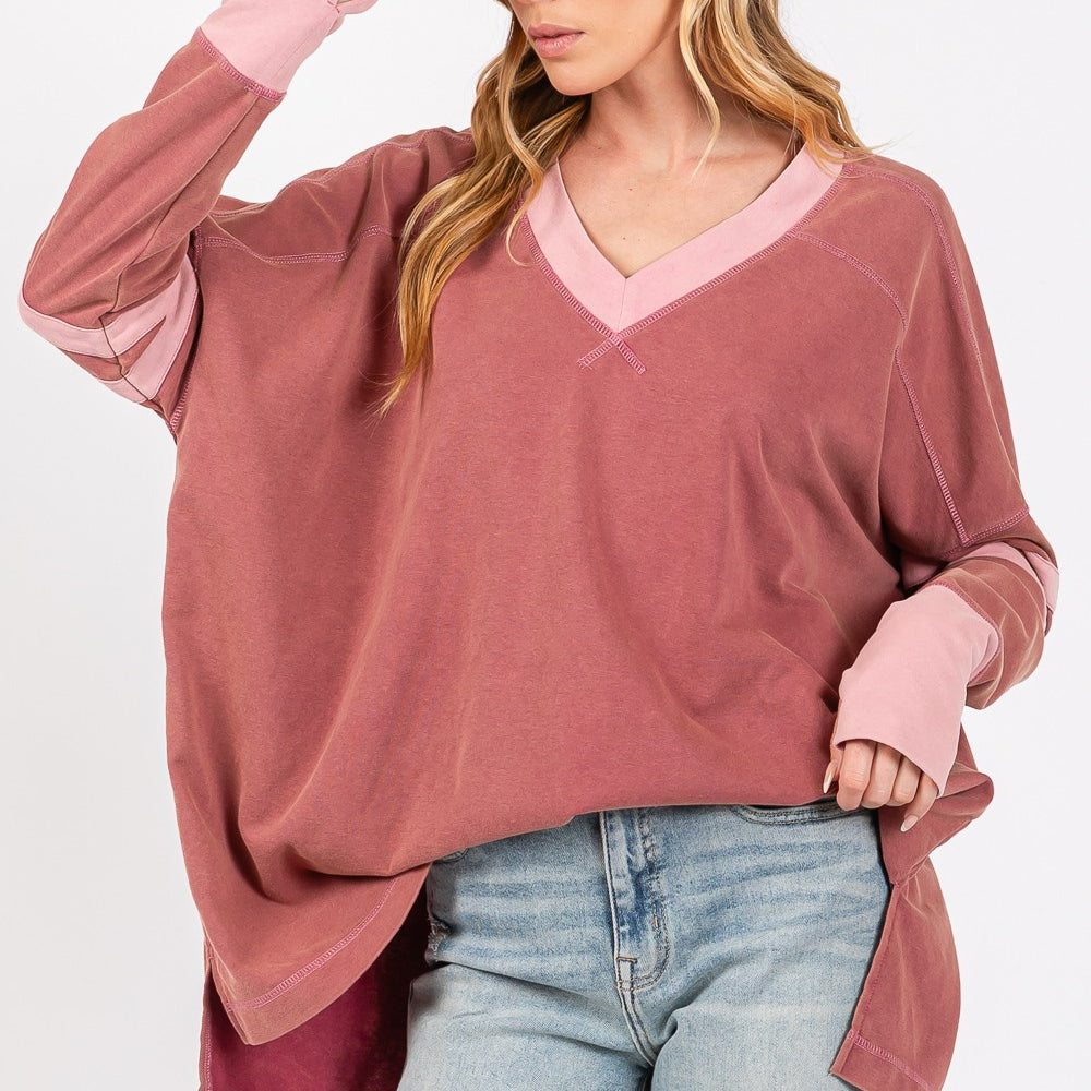 
                      
                        Mineral Wash Side Slit Contrast T-Shirt
                      
                    