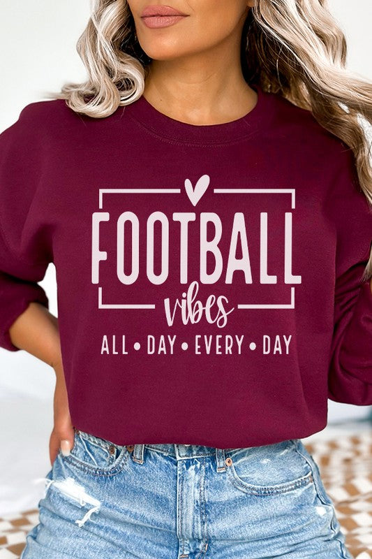 Fall Game Day Football Vibes All Day Sweatshirt