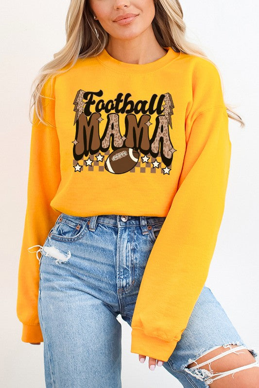 Fall Checkered Football Mama Graphic Sweatshirt