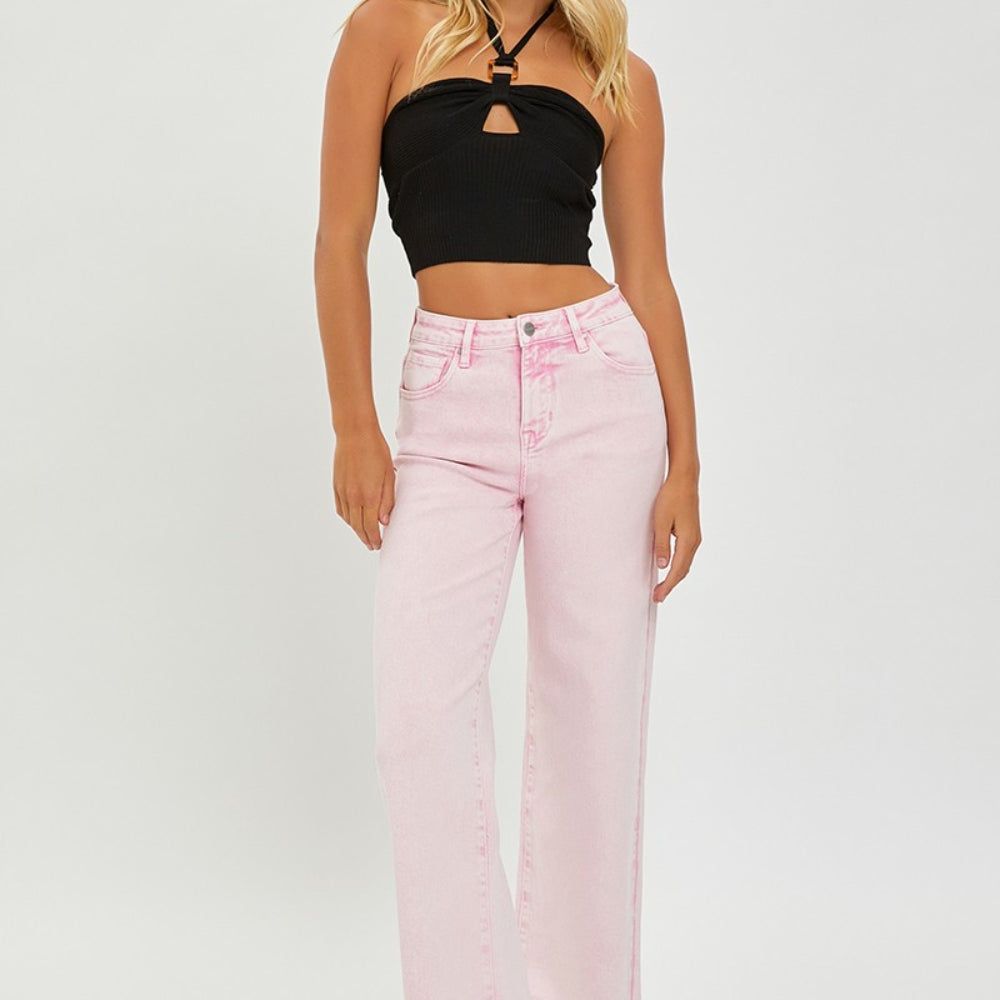 
                      
                        RISEN High Rise Tummy Control Wide Leg Jeans
                      
                    