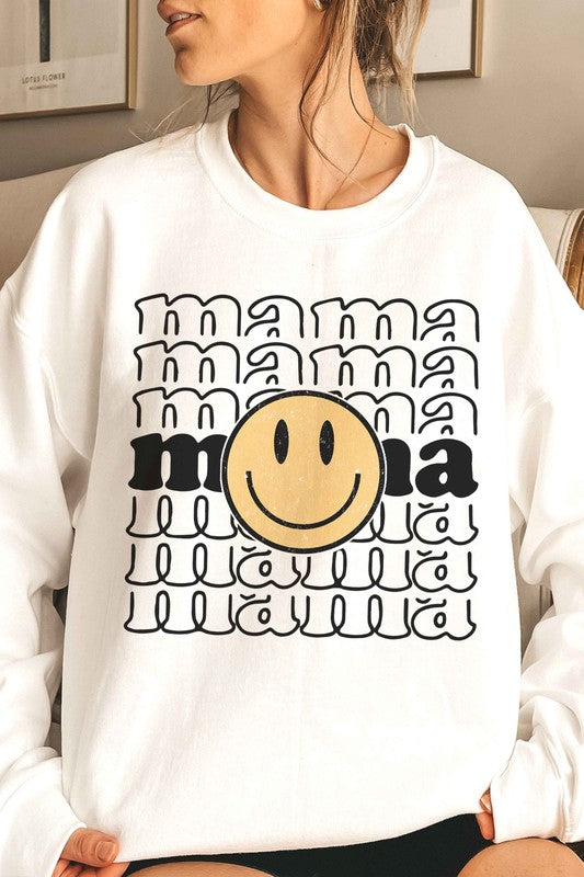 MAMA HAPPY FACE Graphic Sweatshirt