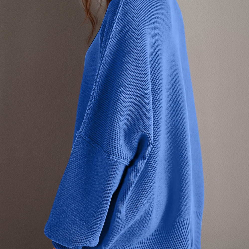 
                      
                        Side Slit Round Neck Long Sleeve Sweater
                      
                    