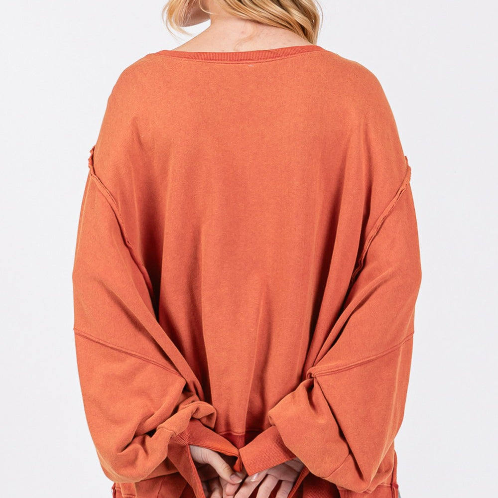 
                      
                        Mineral Wash Side Slit Oversized Sweatshirt
                      
                    