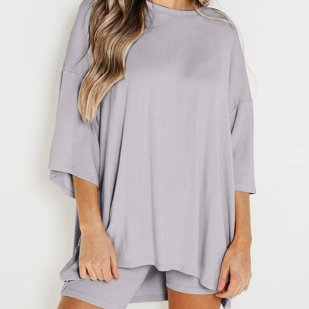 
                      
                        Round Neck Top and Shorts Set
                      
                    