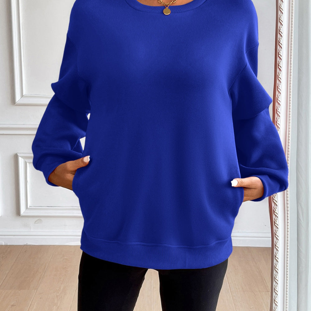 
                      
                        Round Neck Long Sleeve Sweatshirt
                      
                    