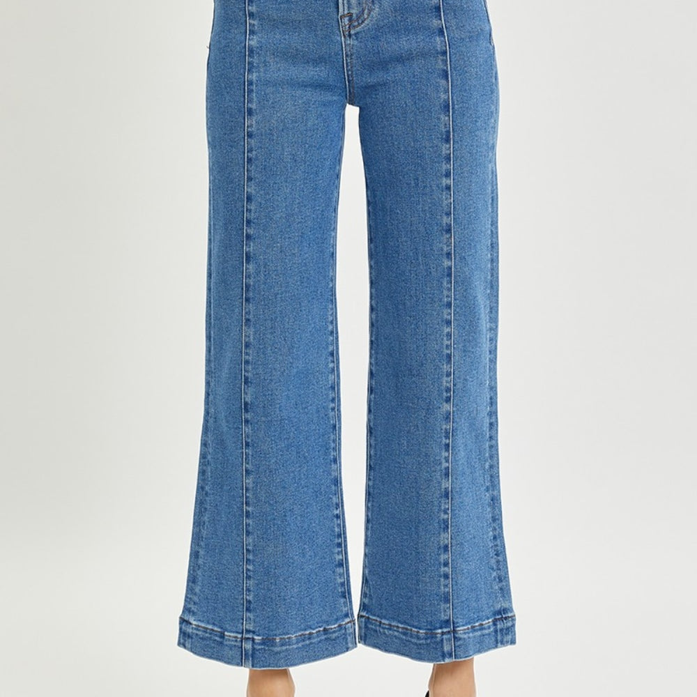 
                      
                        Risen High Rise Wide Leg Jeans
                      
                    