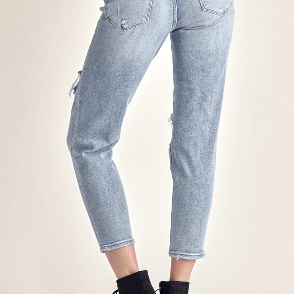 
                      
                        RISEN Distressed Slim Cropped Jeans
                      
                    