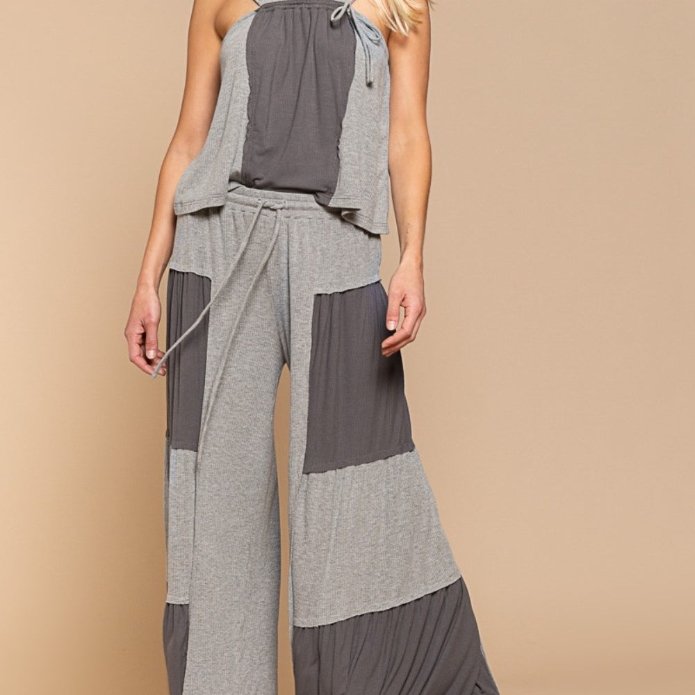 
                      
                        Ribbed Contrast Wide Leg Pants
                      
                    