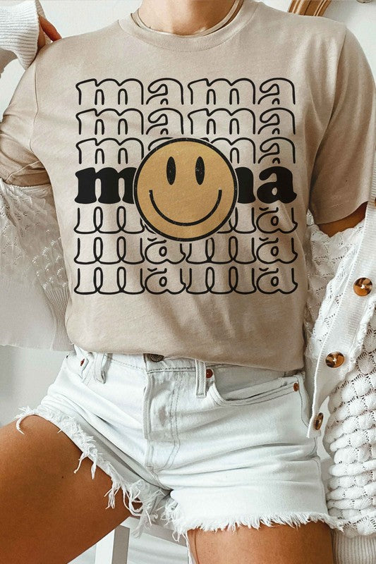 
                      
                        MAMA HAPPY FACE Graphic Tee
                      
                    