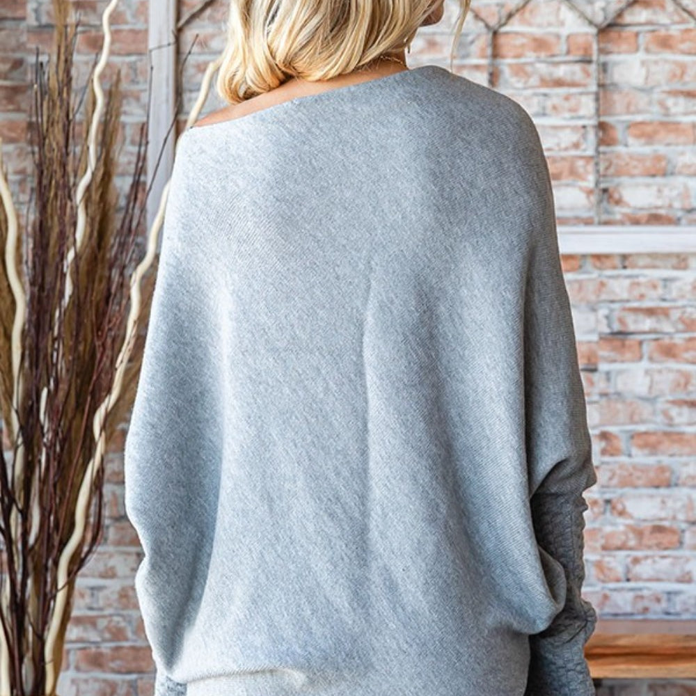 Asymmetrical Hem Dolman Sleeve Sweater