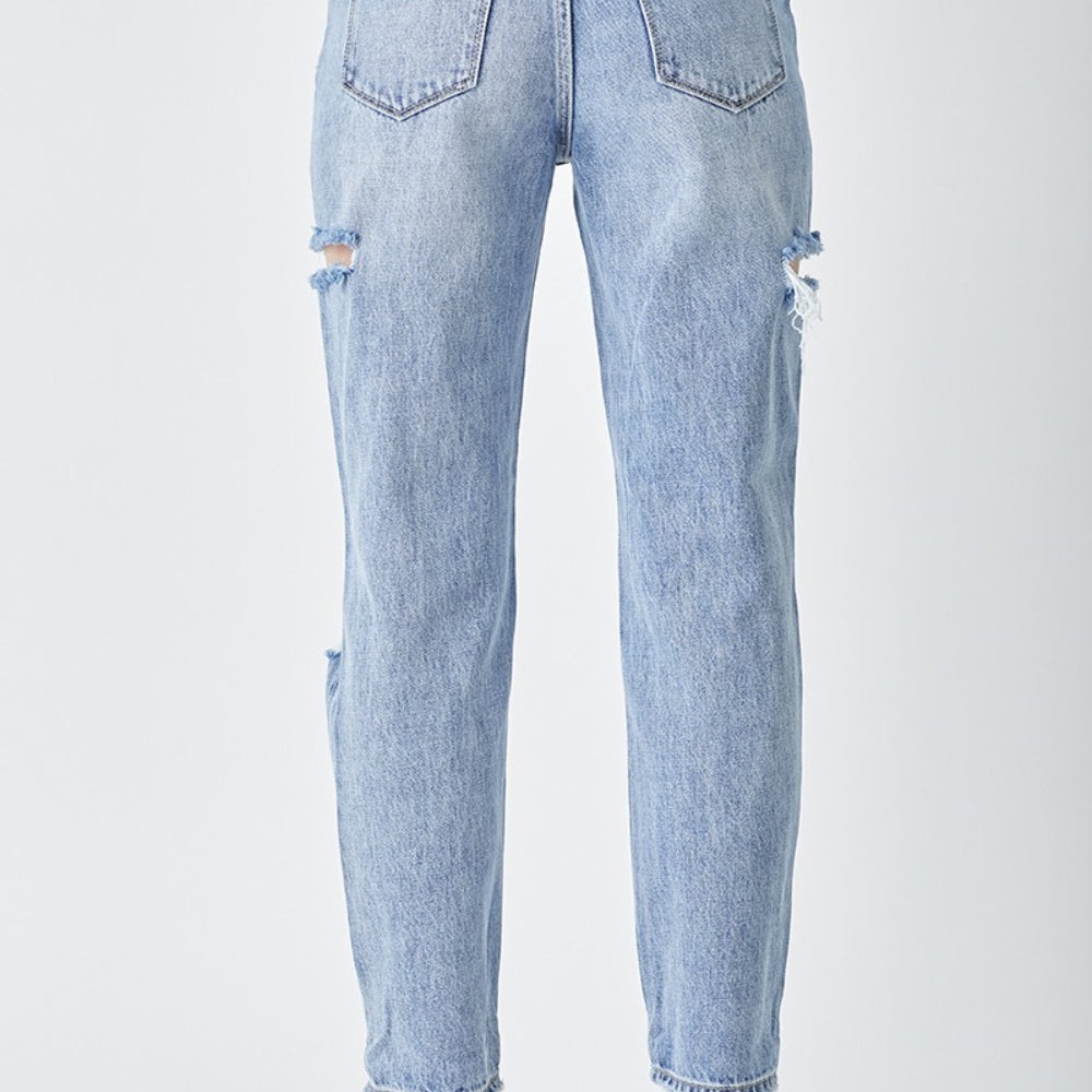 RISEN Distressed Slim Cropped Jeans