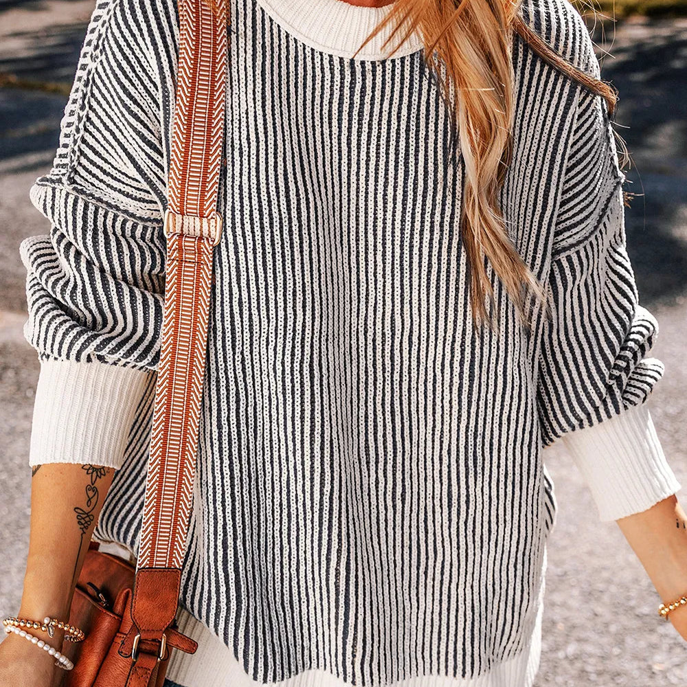 
                      
                        Round Neck Dropped Shoulder Sweater
                      
                    