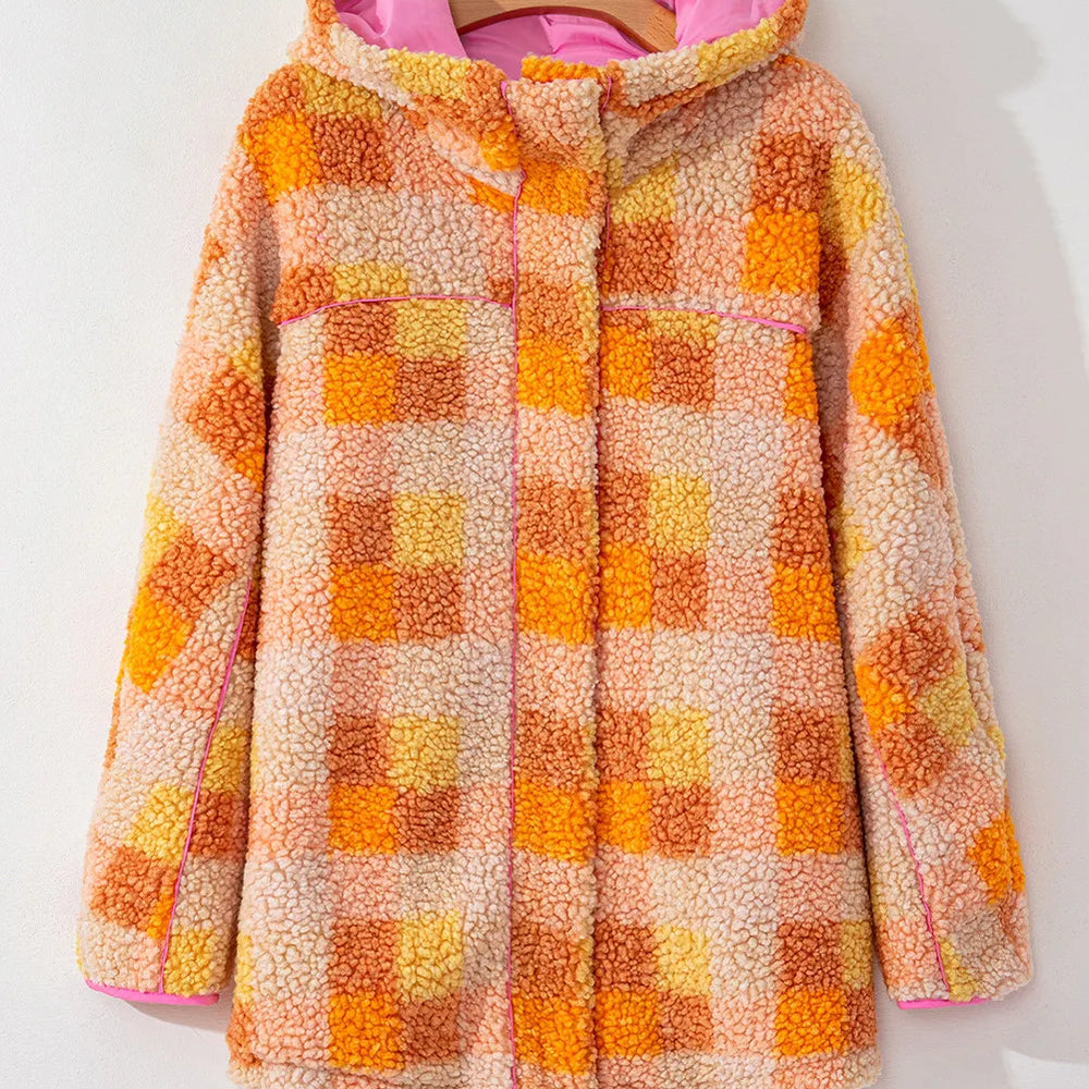 
                      
                        Plaid Long Sleeve Hooded Jacket
                      
                    