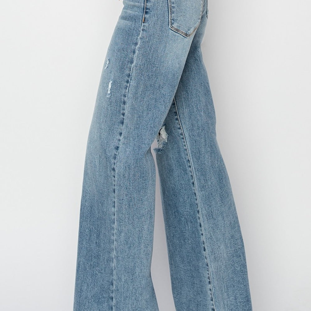 
                      
                        RISEN Mid Rise Button Fly Wide Leg Jeans
                      
                    