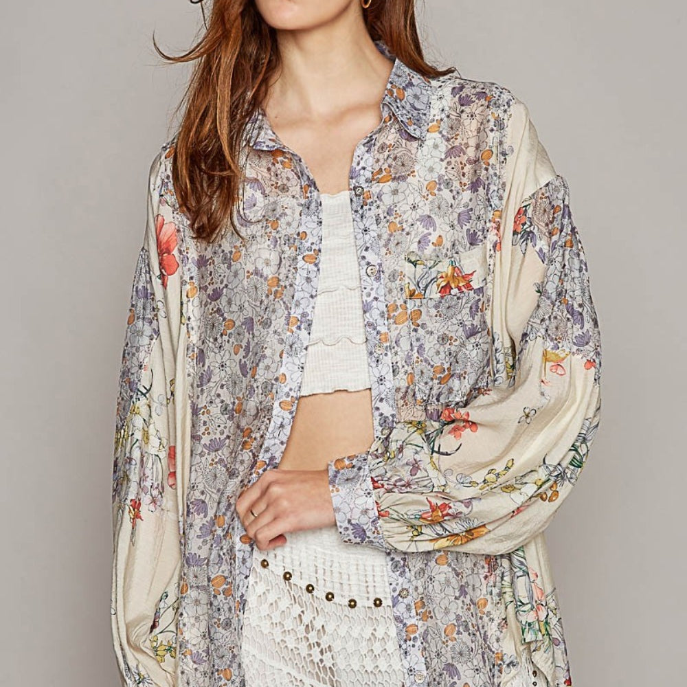 
                      
                        Long Sleeve Floral Button Down Shirt
                      
                    