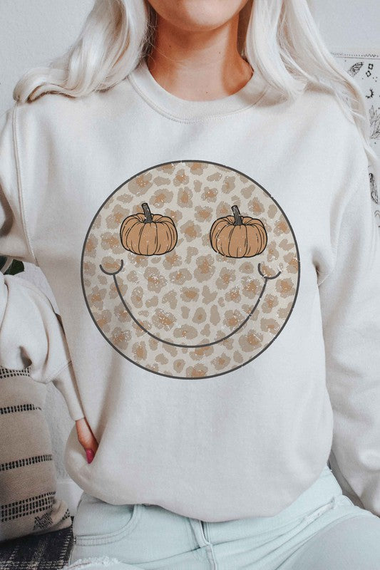 
                      
                        LEOPARD PUMPKIN EYES HAPPY FACE Graphic Sweatshirt
                      
                    