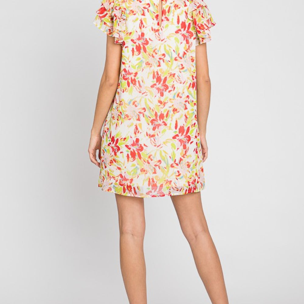 
                      
                        Floral Short Sleeve Mini Dress
                      
                    