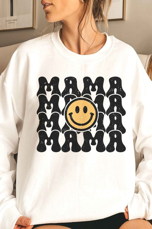 HAPPY FACE MAMA REPEAT Graphic Sweatshirt