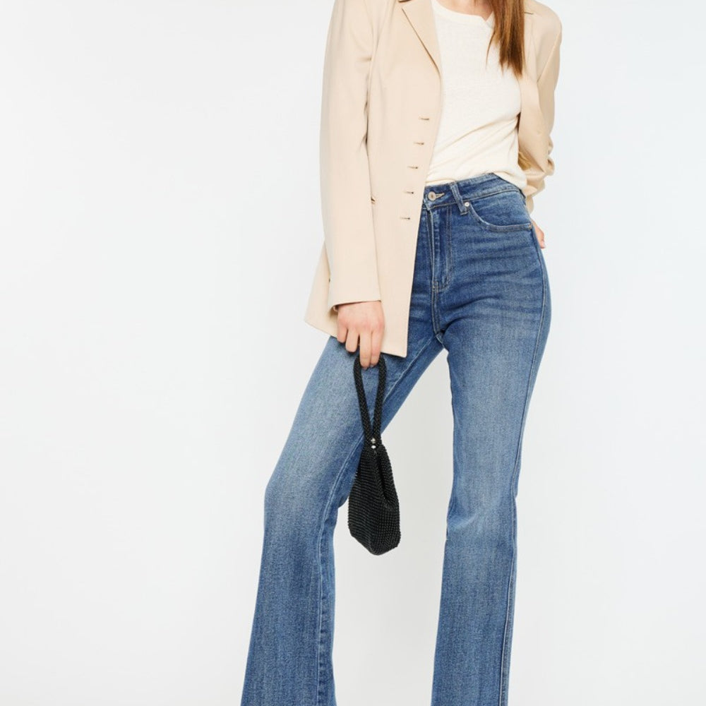 
                      
                        Kancan Cat's Whiskers High Waist Flare Jeans
                      
                    