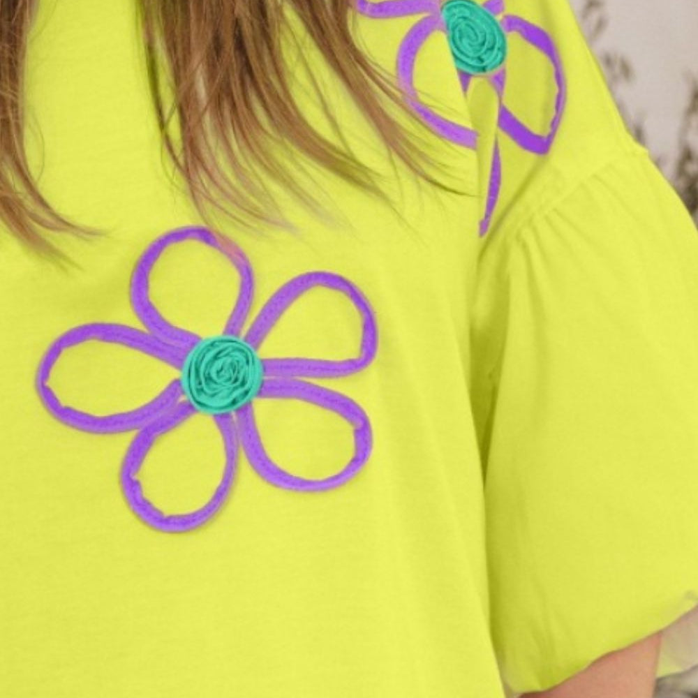 
                      
                        Flower Embroidery Detail T-Shirt
                      
                    