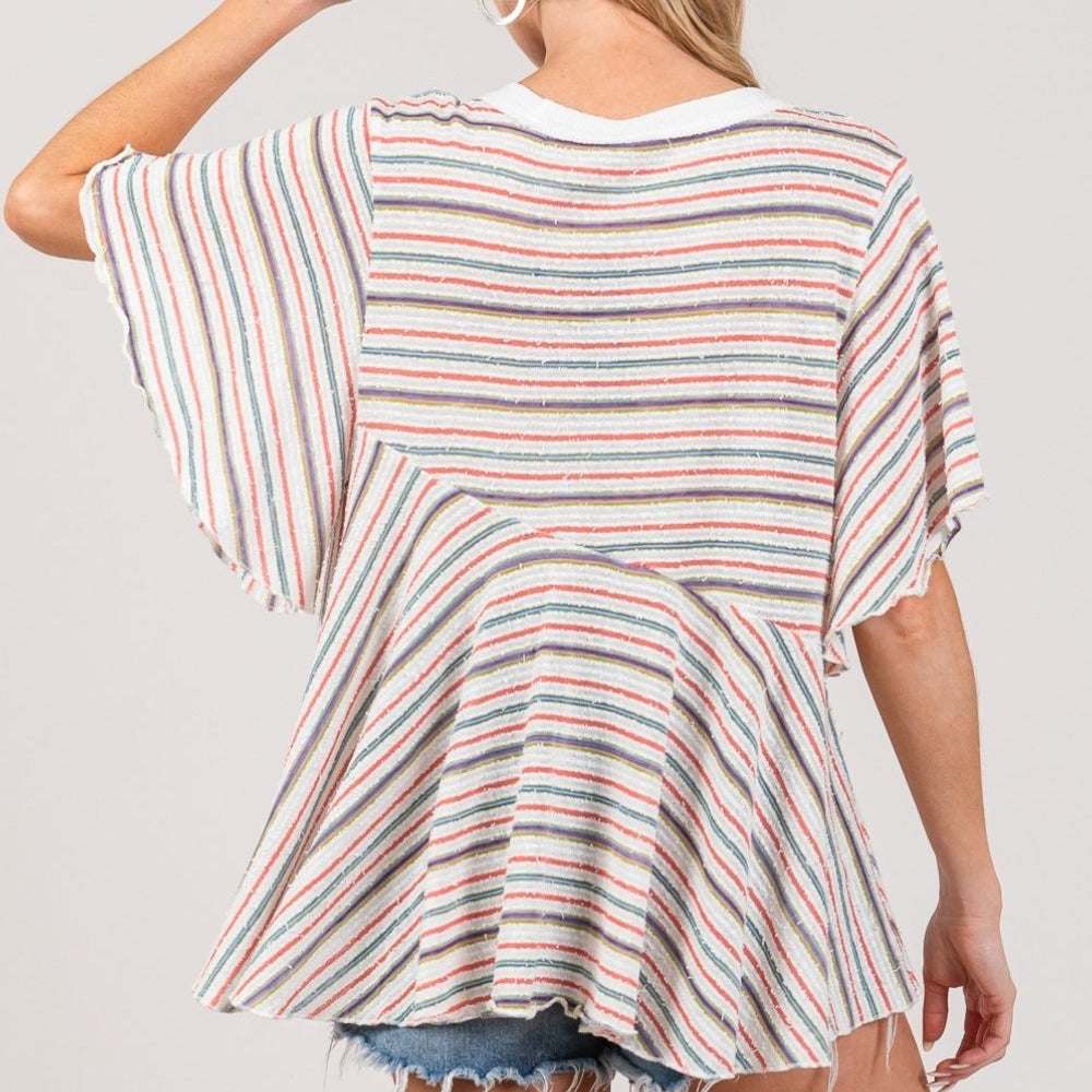 Round Neck Stripe Top