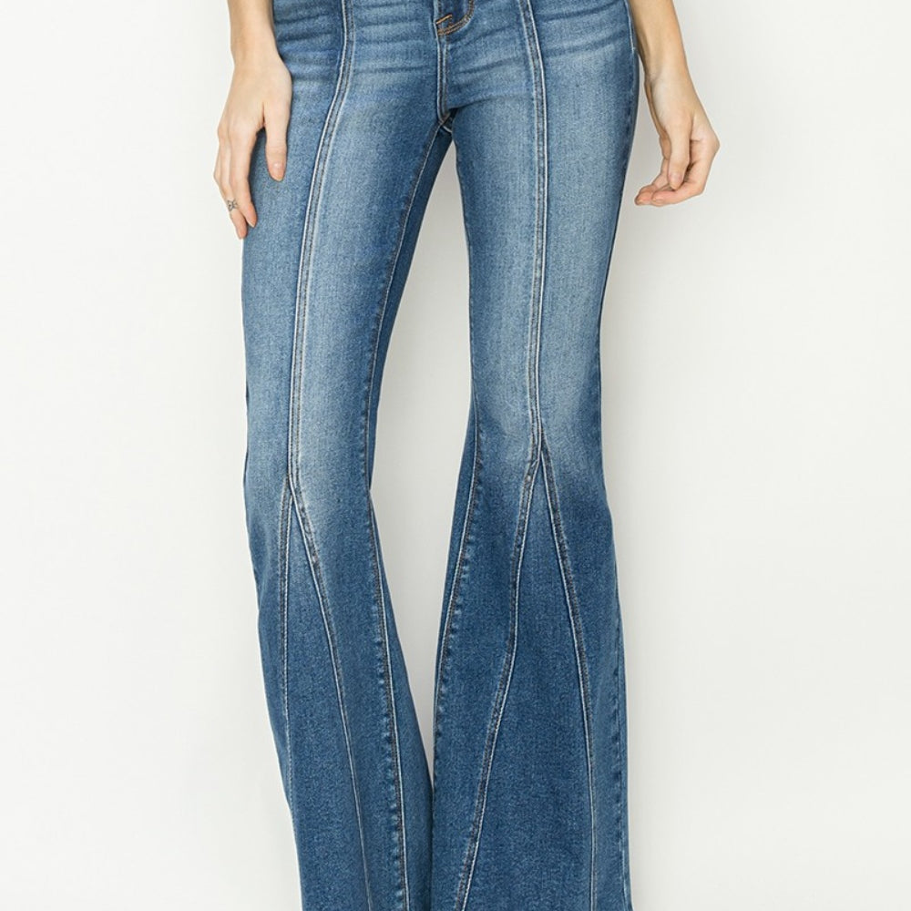 
                      
                        RISEN High Rise Front Seam Detailed Flare Jeans
                      
                    