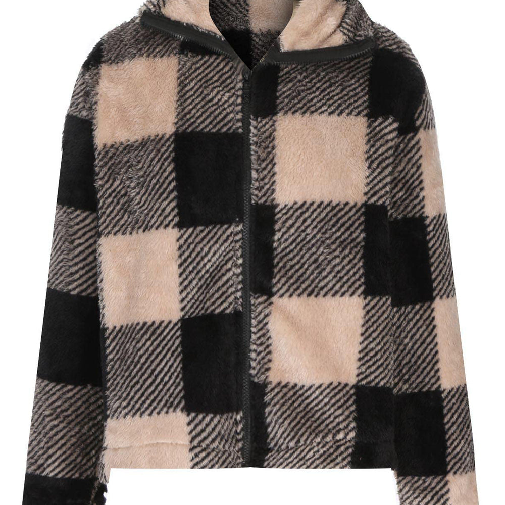 
                      
                        Plaid Zip Up Long Sleeve Jacket
                      
                    