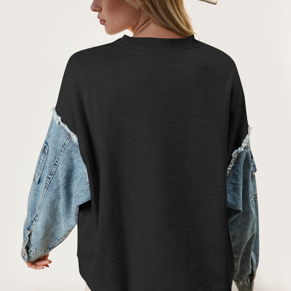 
                      
                        Raw Edge Star Contrast Sweatshirt
                      
                    