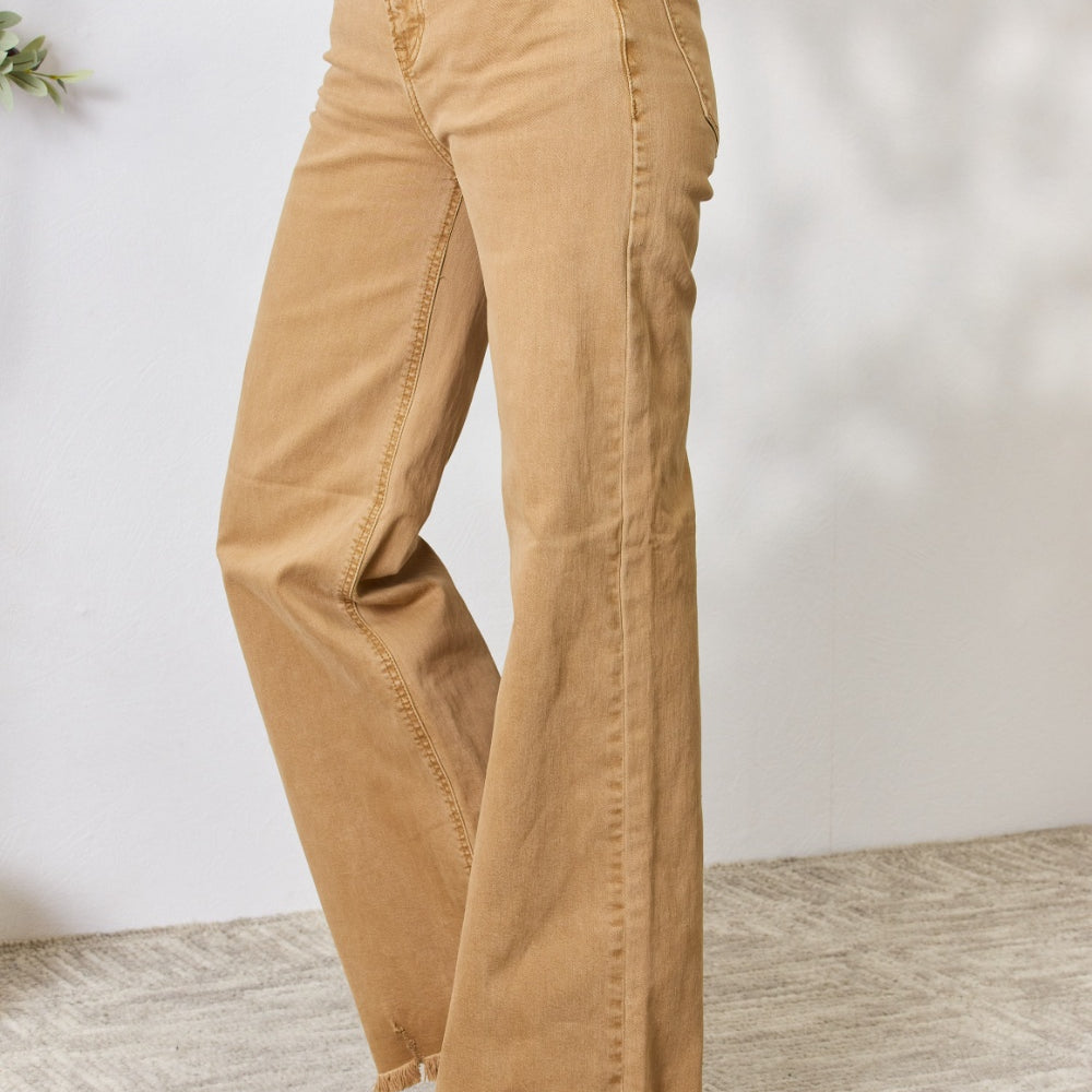 
                      
                        RISEN Fringe Hem Wide Leg Jeans
                      
                    