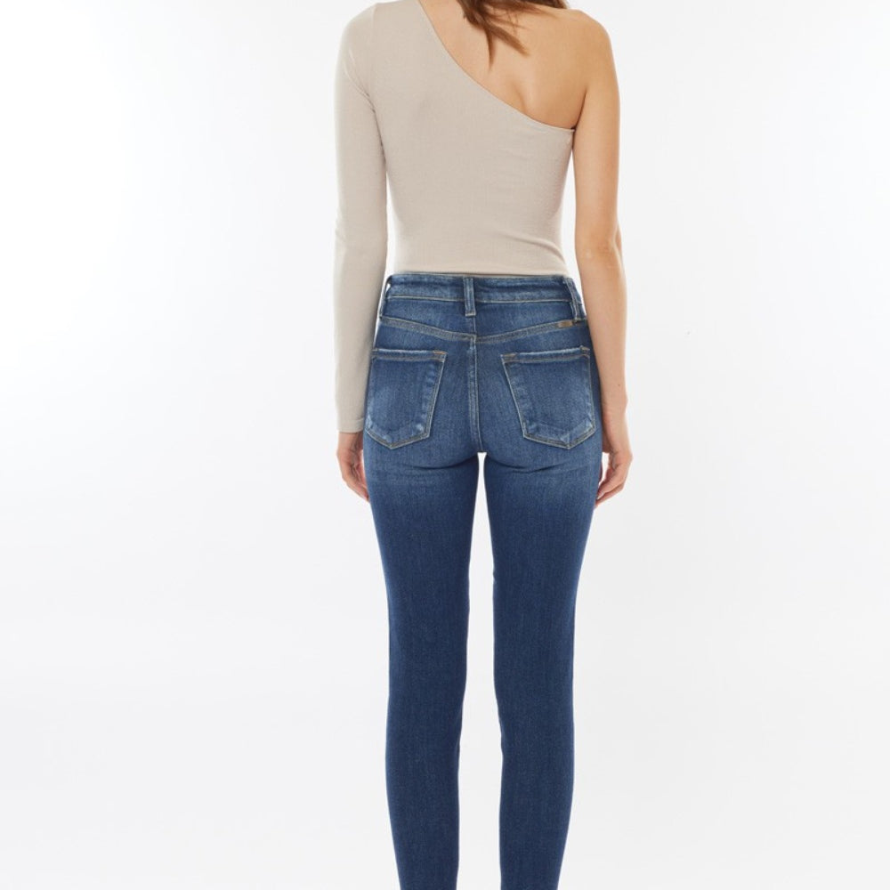 
                      
                        Kancan Raw Hem High Waist Cropped Jeans
                      
                    