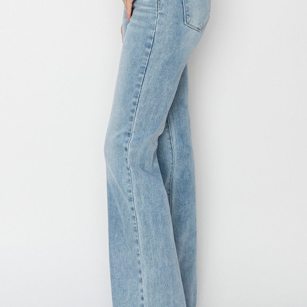 
                      
                        RISEN High Rise Raw Cut Hem Bootcut Jeans
                      
                    