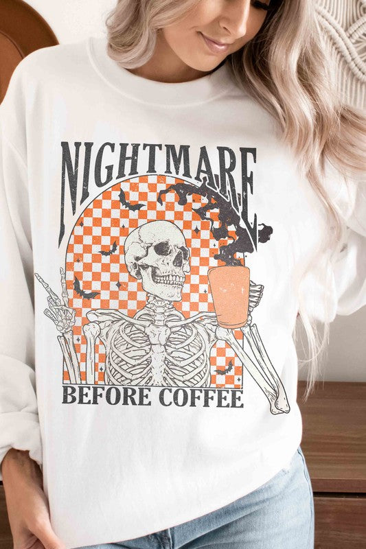 NIGHTMARE BEFORE COFFEE Graphic Sweatshirt