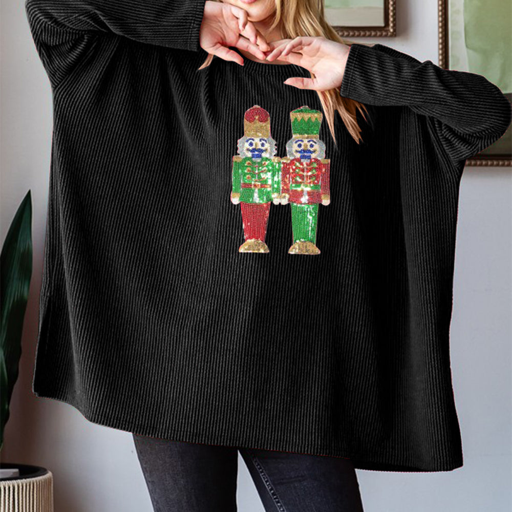 
                      
                        Sequin Nutcracker Long Sleeve Ribbed Top
                      
                    