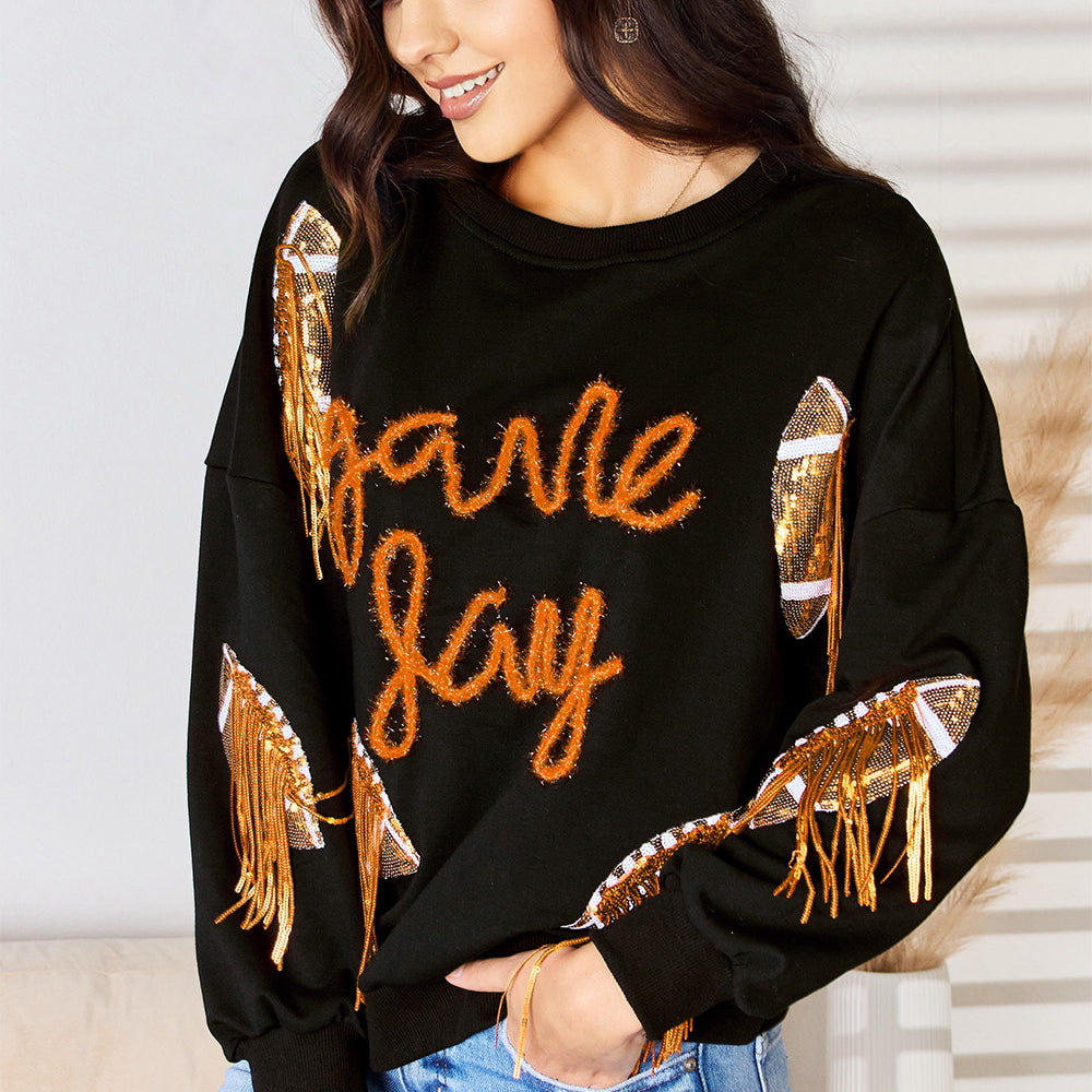 
                      
                        Rugby Sequin Round Neck Sweatshirt
                      
                    