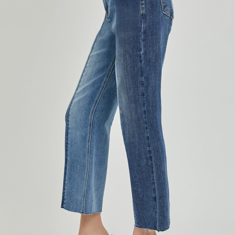 
                      
                        RISEN Mid-Rise Waist Two-Tones Jeans with Pockets
                      
                    