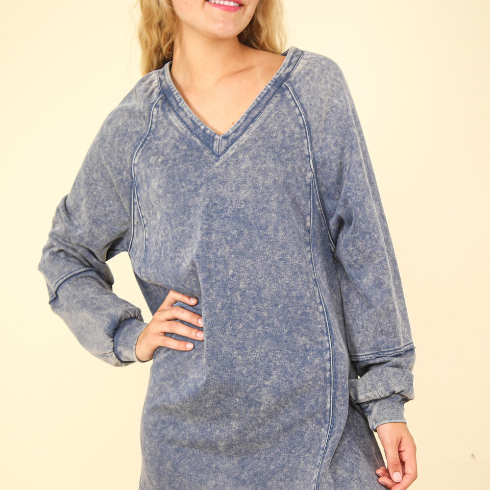 
                      
                        Mineral Washed Oversized A-Line Mini Dress
                      
                    