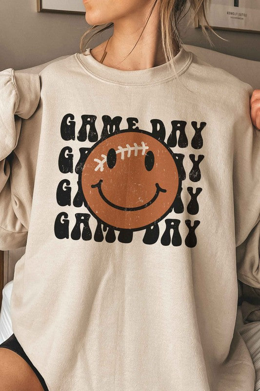 
                      
                        Game Day Happy Face Graphic Sweatshirt
                      
                    