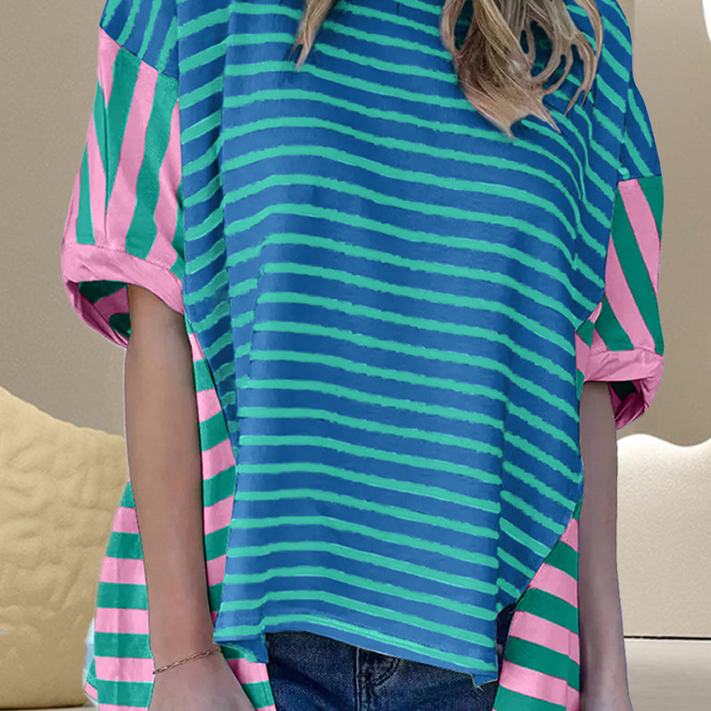 
                      
                        Striped Round Neck Half Sleeve T-Shirt
                      
                    