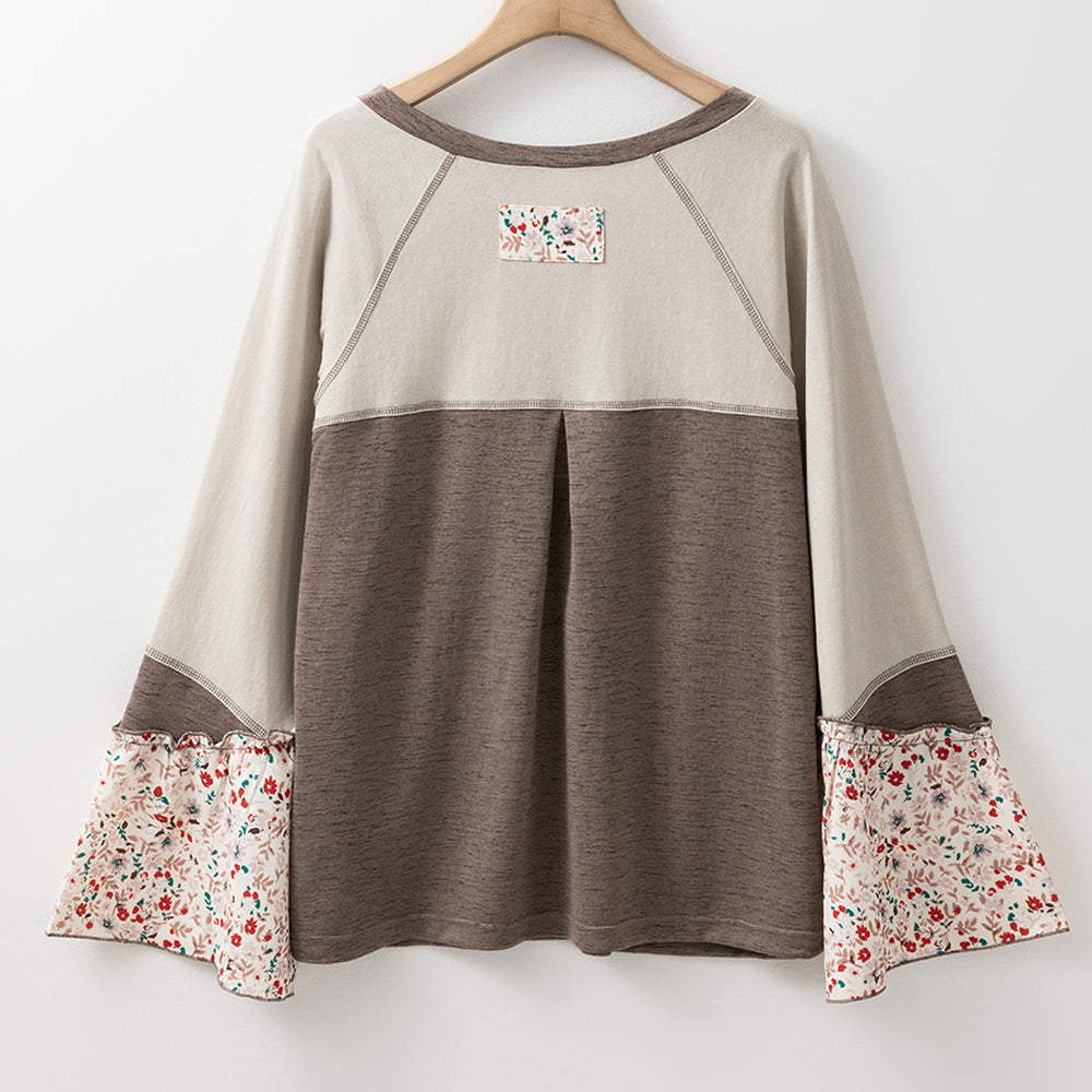 
                      
                        Floral Half Button Long Sleeve T-Shirt
                      
                    