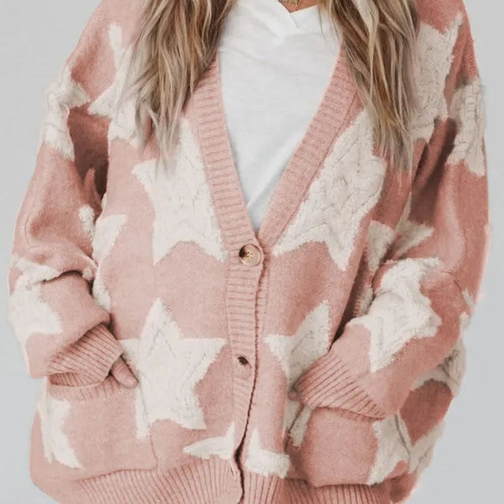 
                      
                        Star Button Up Long Sleeve Cardigan
                      
                    