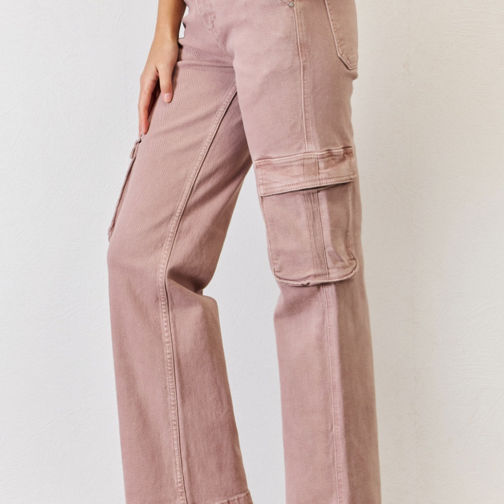 
                      
                        RISEN  High Rise Cargo Wide Leg Jeans
                      
                    