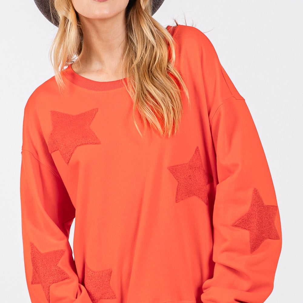 Star Patch Long Sleeve Sweatshirt