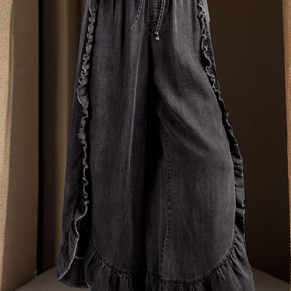 
                      
                        Drawstring Ruffled Wide Leg Pants
                      
                    